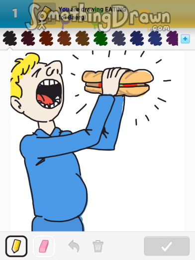 SomethingDrawn.com - EATING drawn by David S on Draw Something